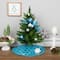 20" Blue Sequin Snowflake Pattern Mini Christmas Tree Skirt